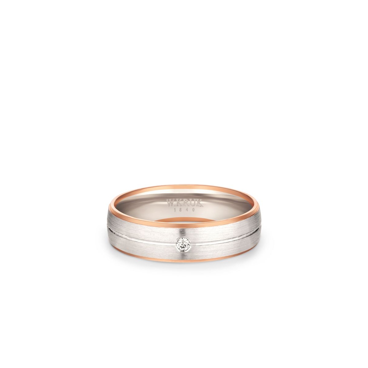 W.KRUK Obrączka złota z brylantem ROSSA