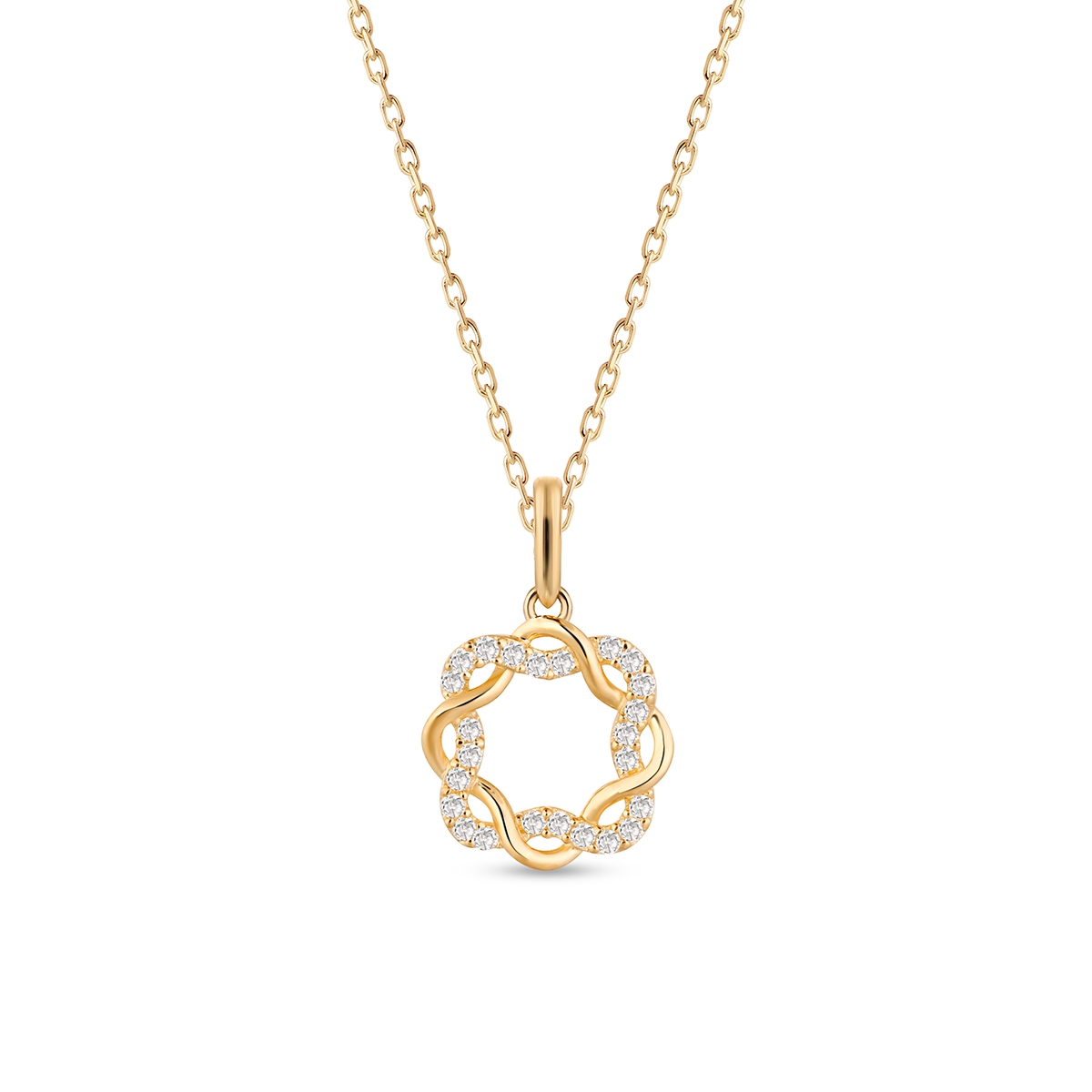 W.KRUK Wisiorek złoty z cyrkoniami