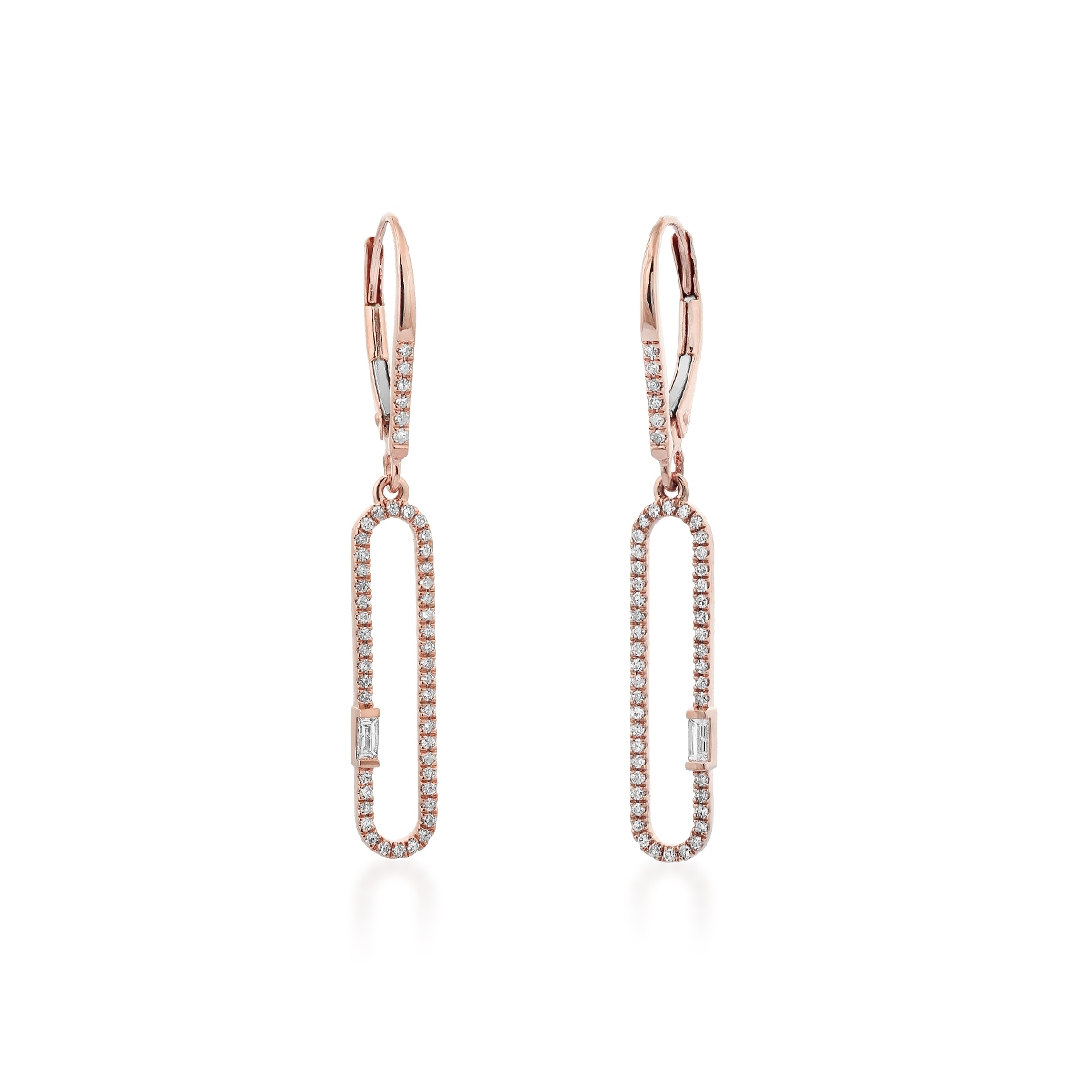 W.KRUK Kolczyki różowe złoto z diamentami