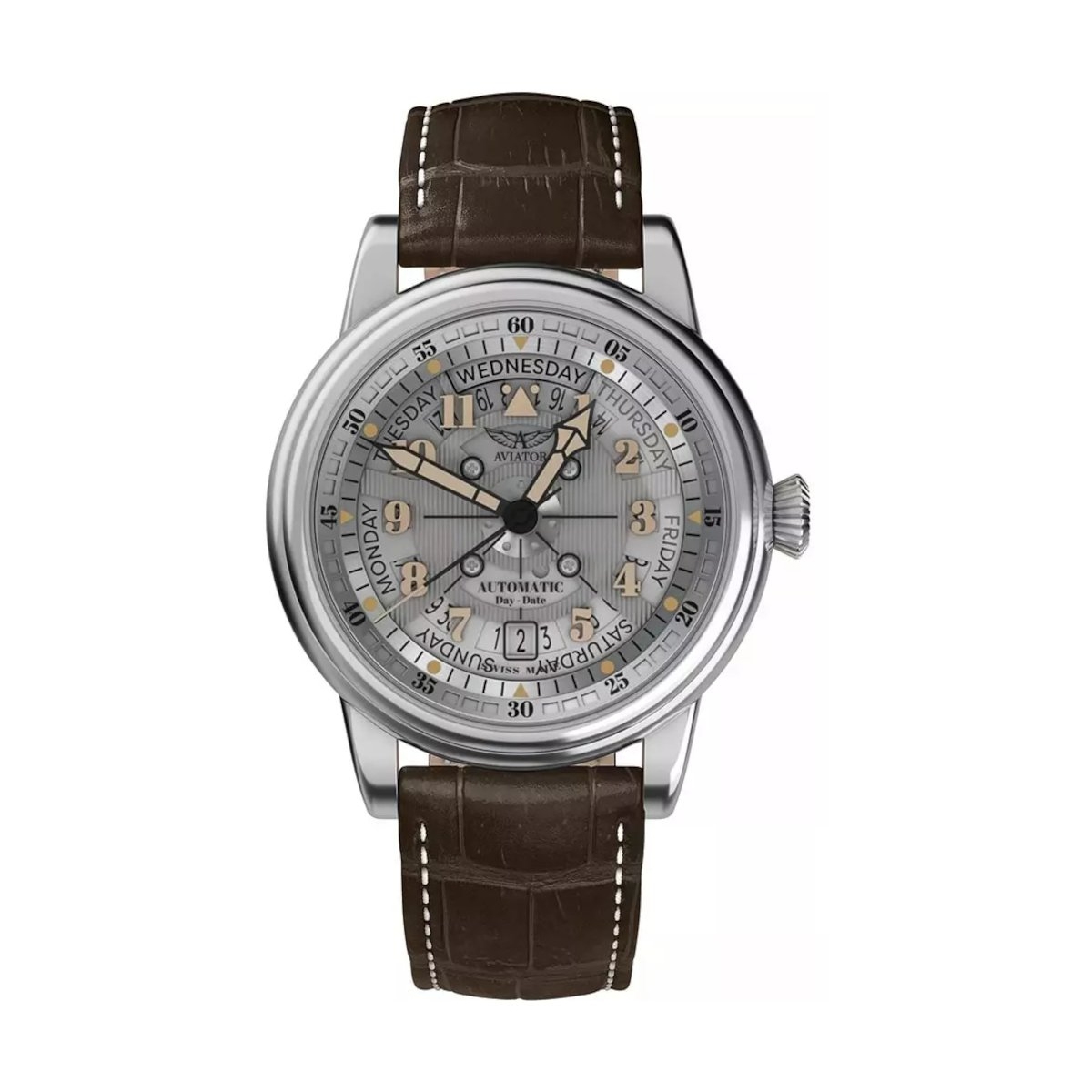 W.KRUK ZEGAREK AVIATOR DOUGLAS DAY-DATE MECA-41