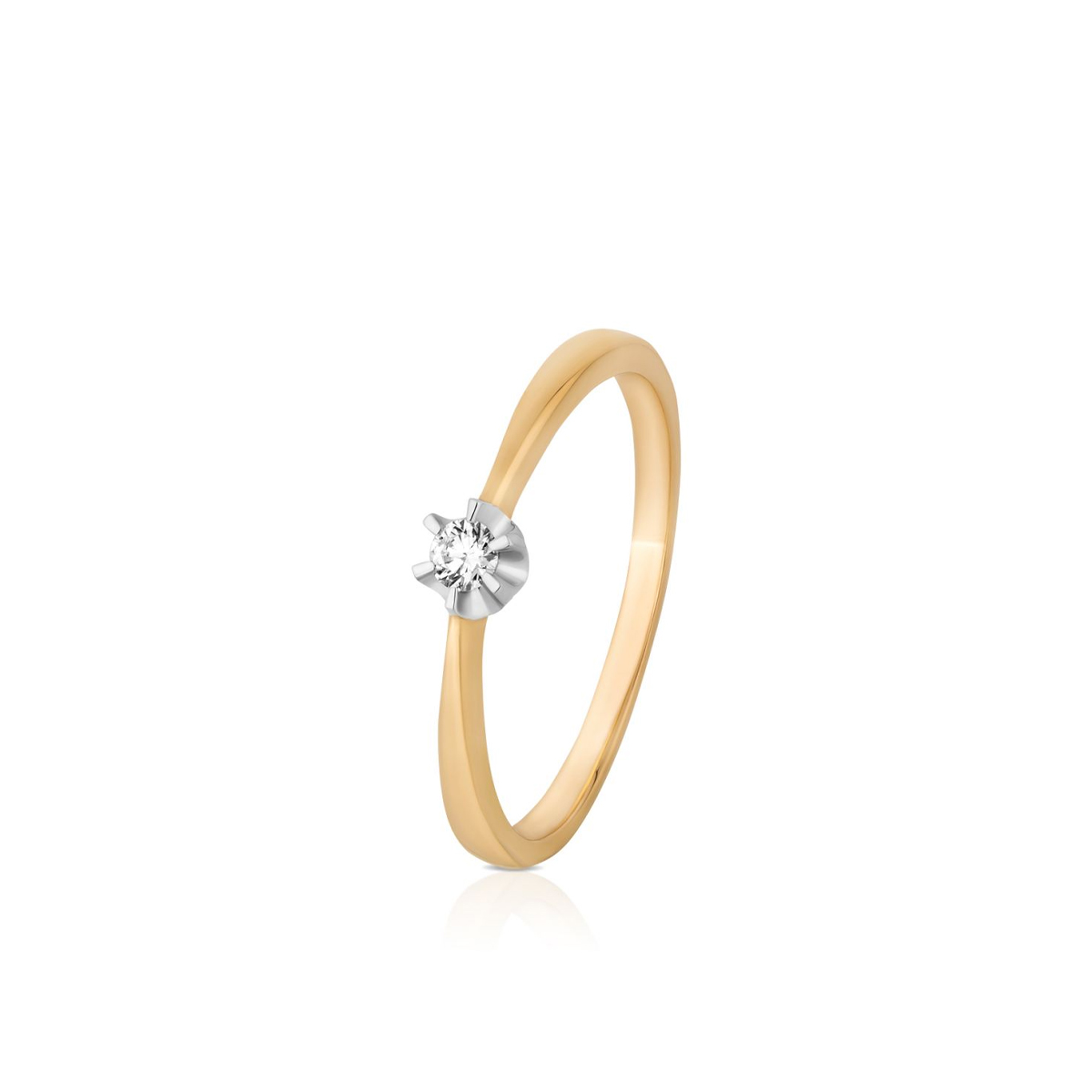 W.KRUK - Pierścionek zaręczynowy złoty - 0,06 ct