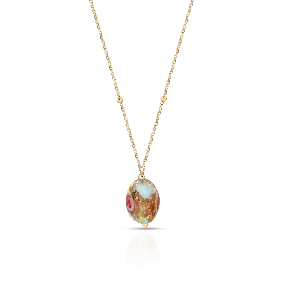 W.KRUK Naszyjnik złoty ze szkłem Murano