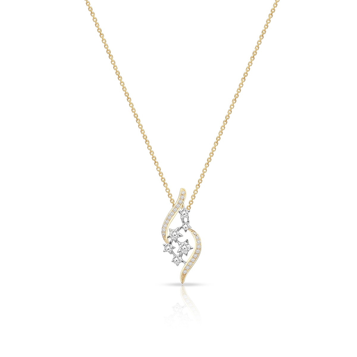 W.KRUK Naszyjnik złoty bicolor z brylantami