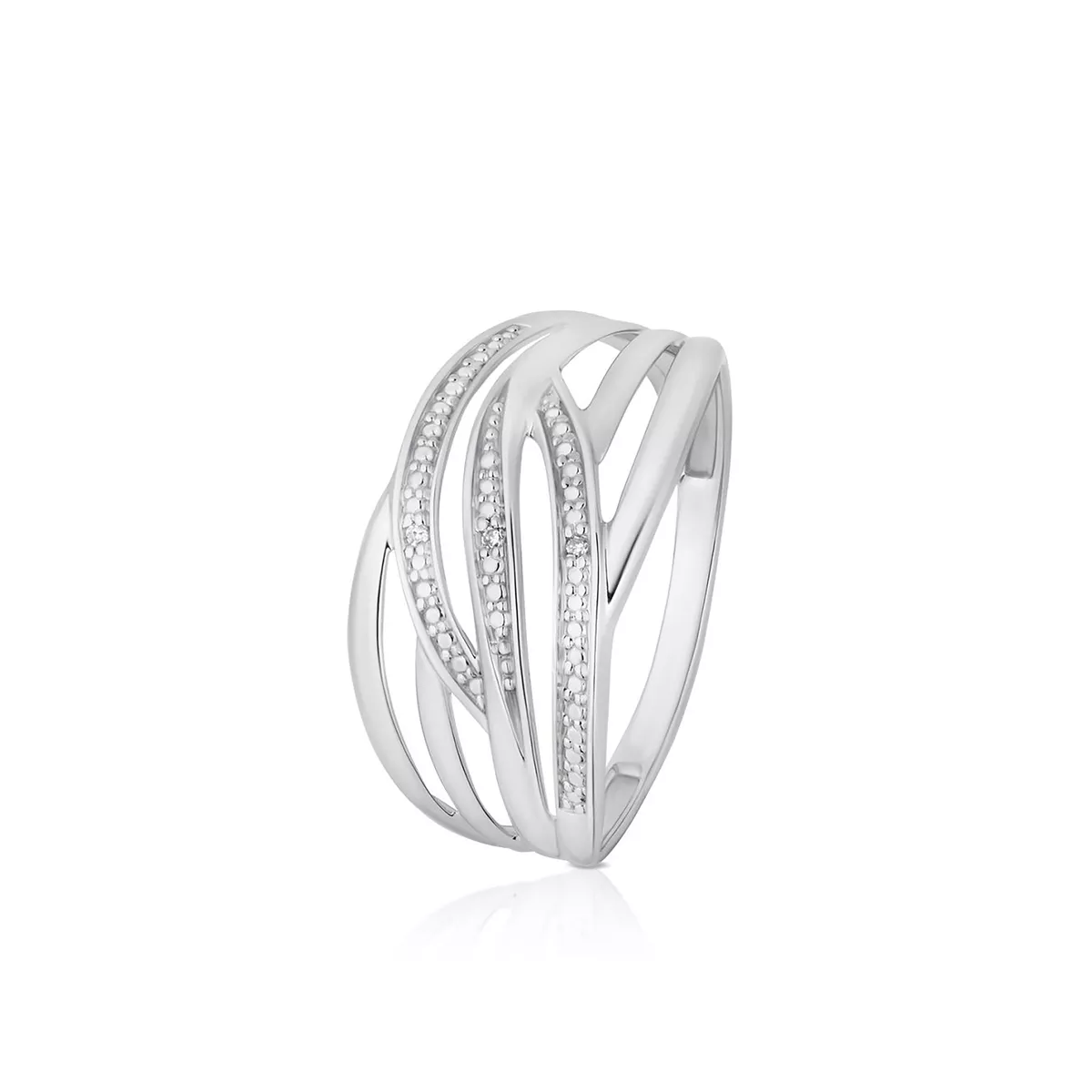 W.KRUK Pierścionek białe złoto z diamentami