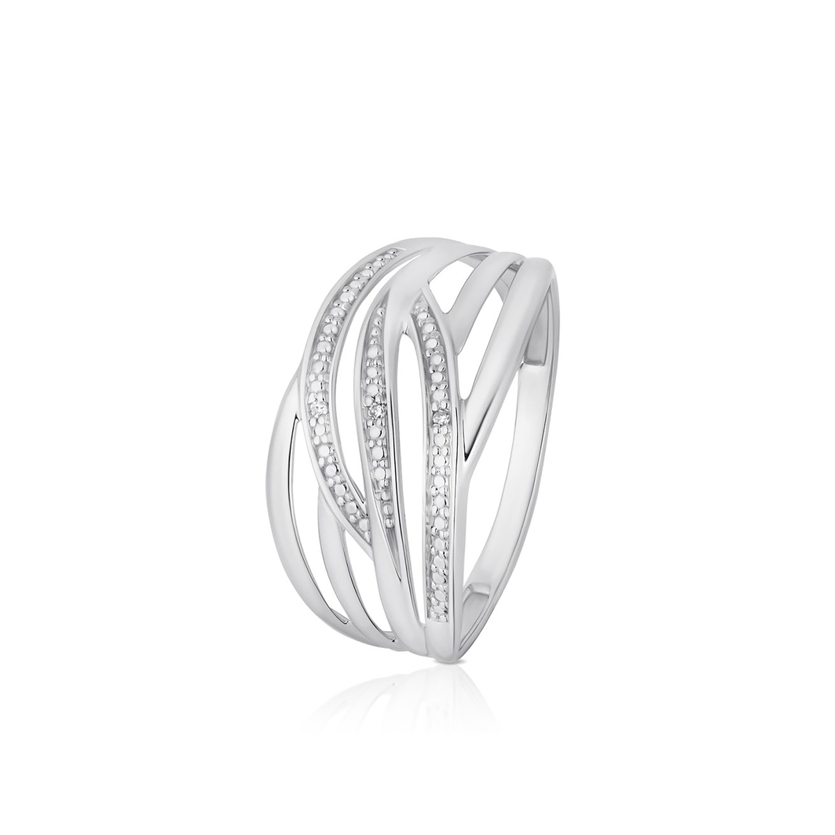 W.KRUK Pierścionek białe złoto z diamentami