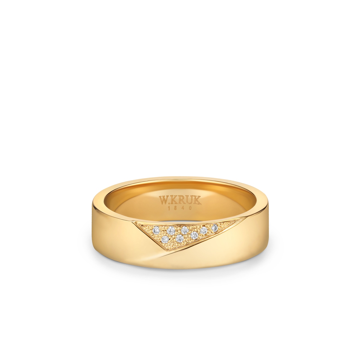 W.KRUK Obrączka złota z brylantami AMETTA