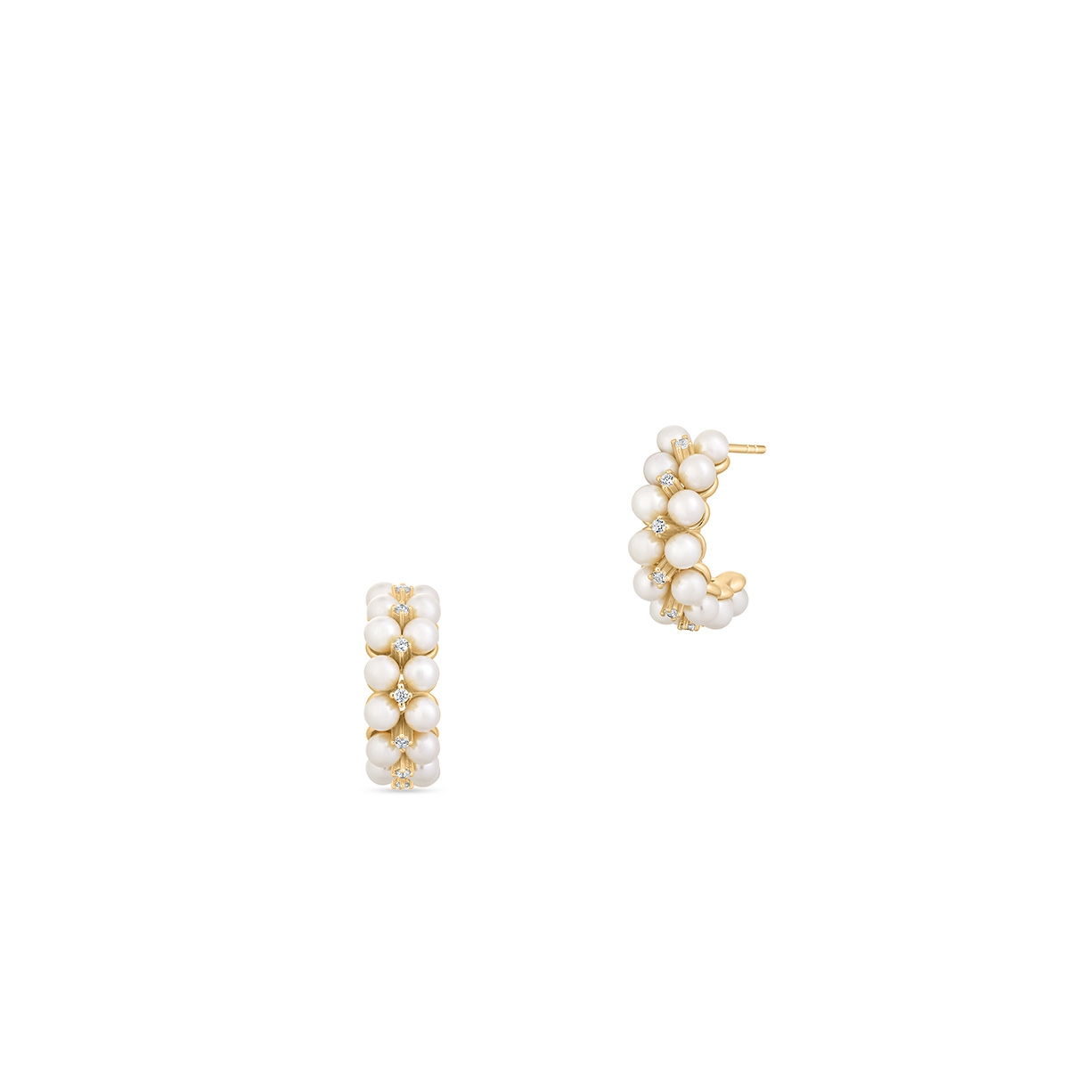 W.KRUK Kolczyki srebrne pozłacane z perłami