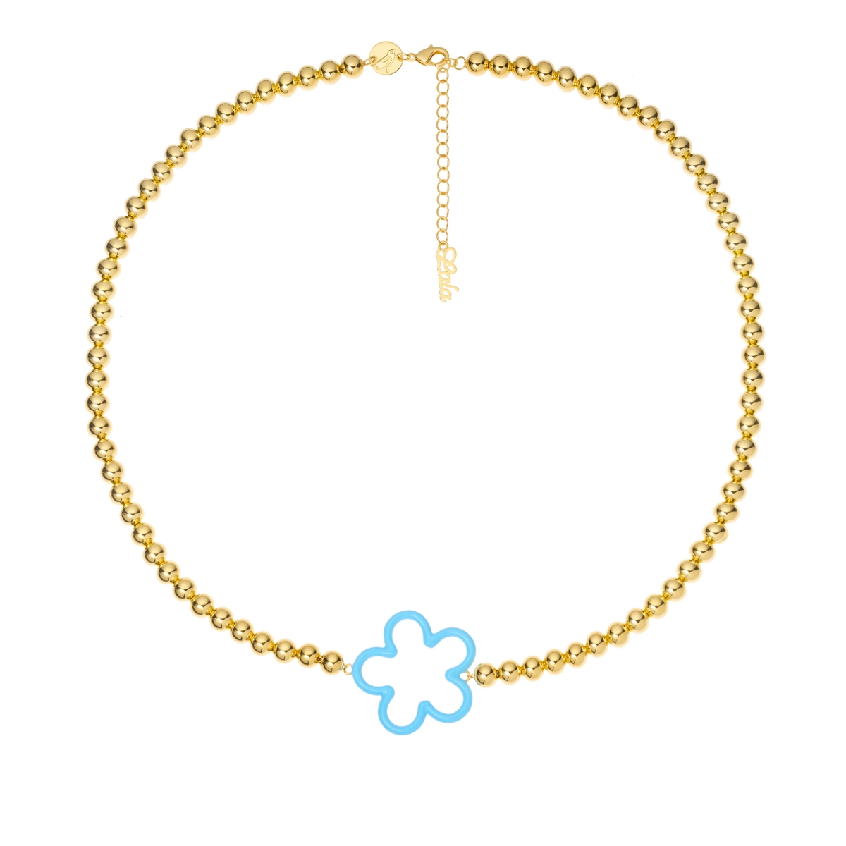 W.KRUK Naszyjnik Gold Blue Flower