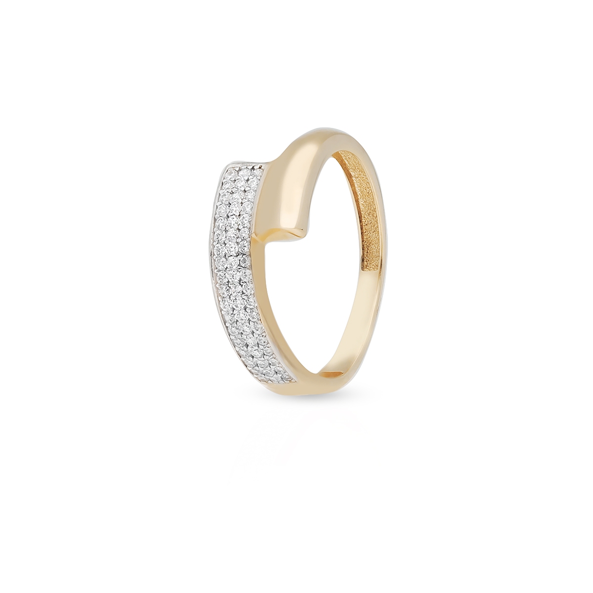 W.KRUK Pierścionek złoty bicolor asymetryczny