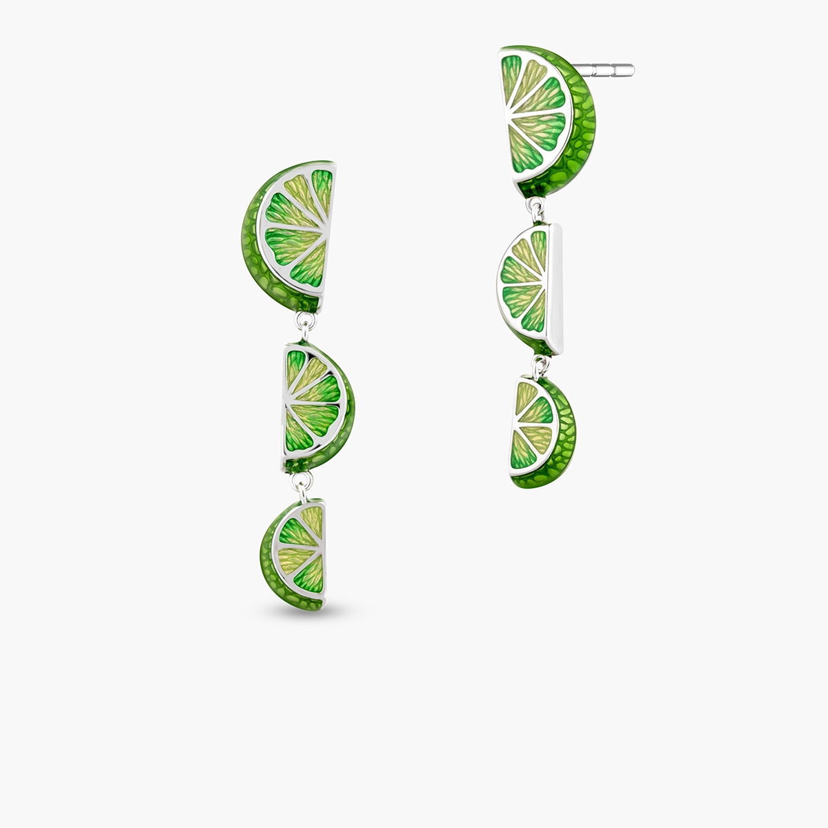 W.KRUK Kolczyki srebrne Kwiaty Nocy Limonki