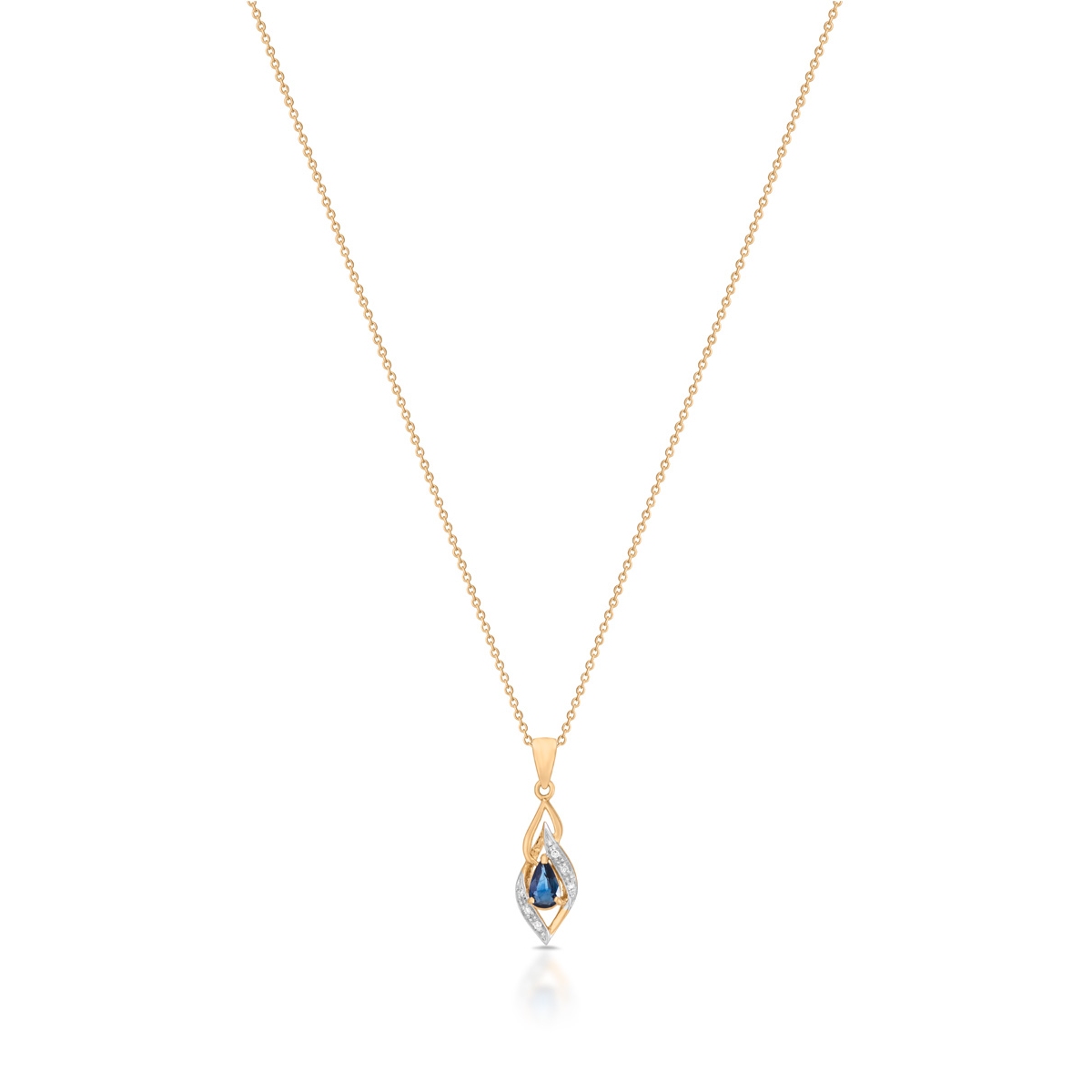 W.KRUK Wisiorek złoty z szafirem i diamentami