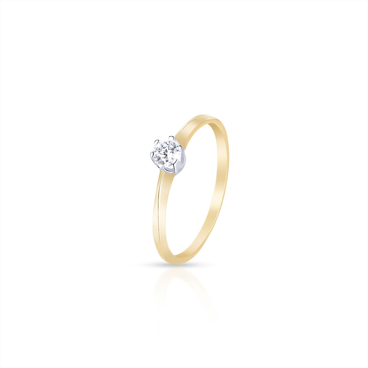 W.KRUK - Pierścionek złoty bicolor z cyrkonią