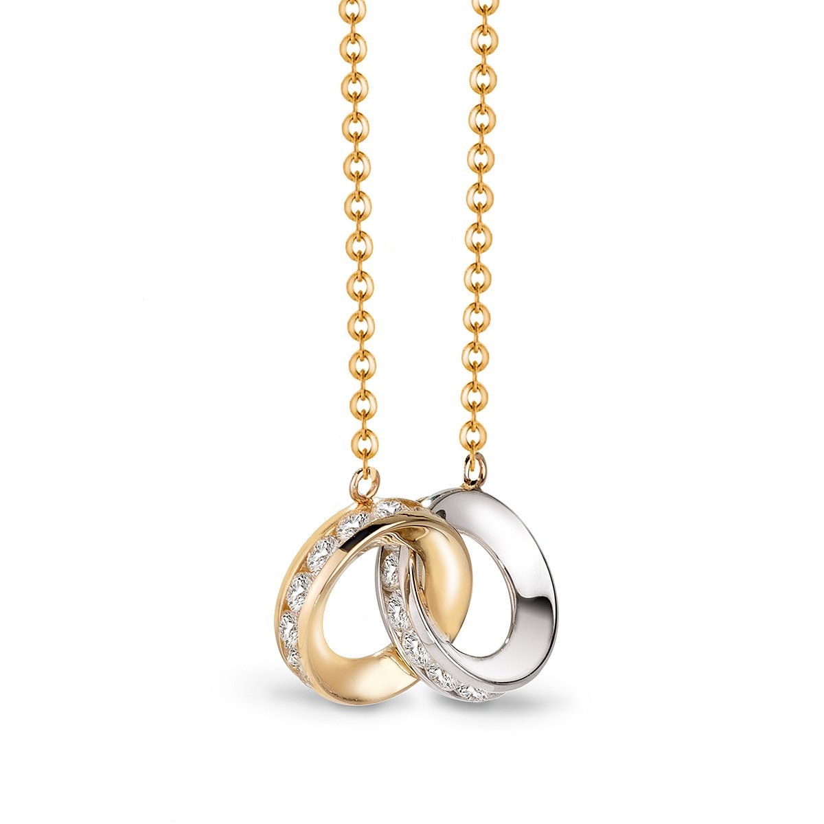 W.KRUK Naszyjnik złoty bicolor z cyrkoniami