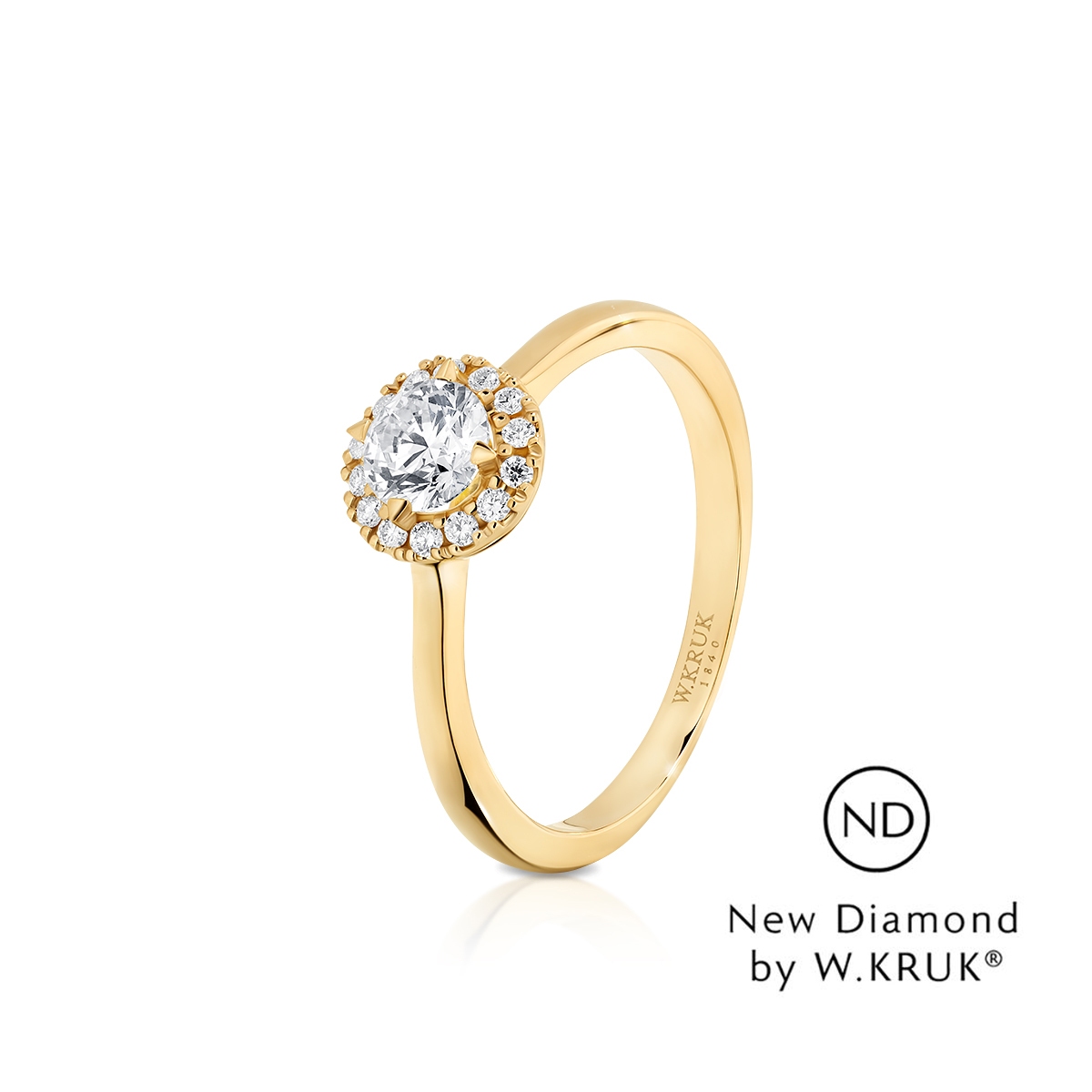 W.KRUK Pierścionek zaręczynowy złoty Doskonały