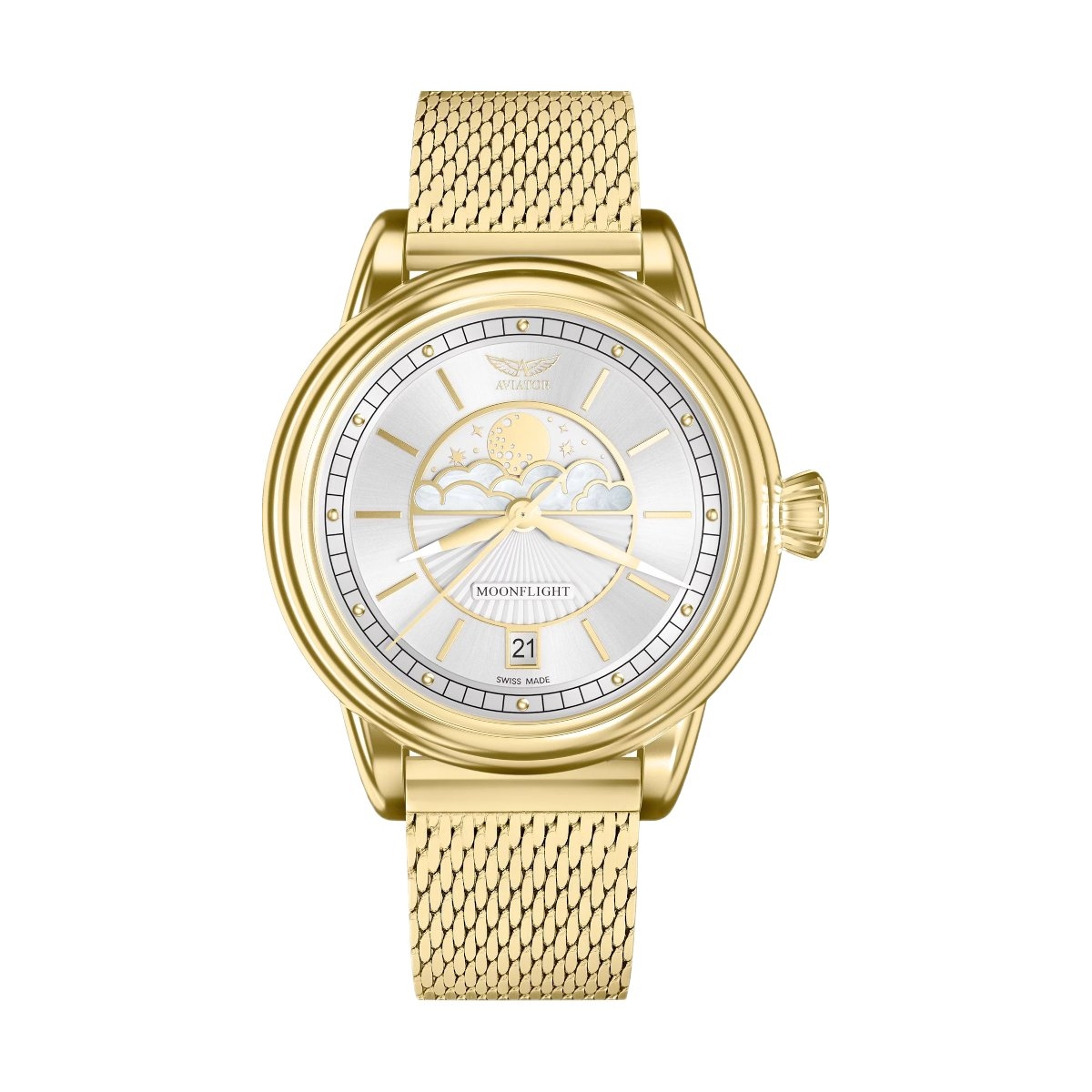 W.KRUK ZEGAREK AVIATOR SWISS Moonflight