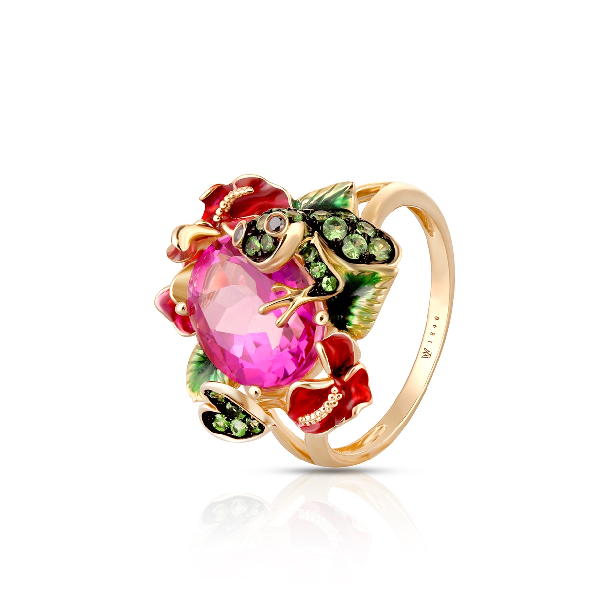 W.KRUK Pierścionek złoty Kwiaty Nocy Anturium