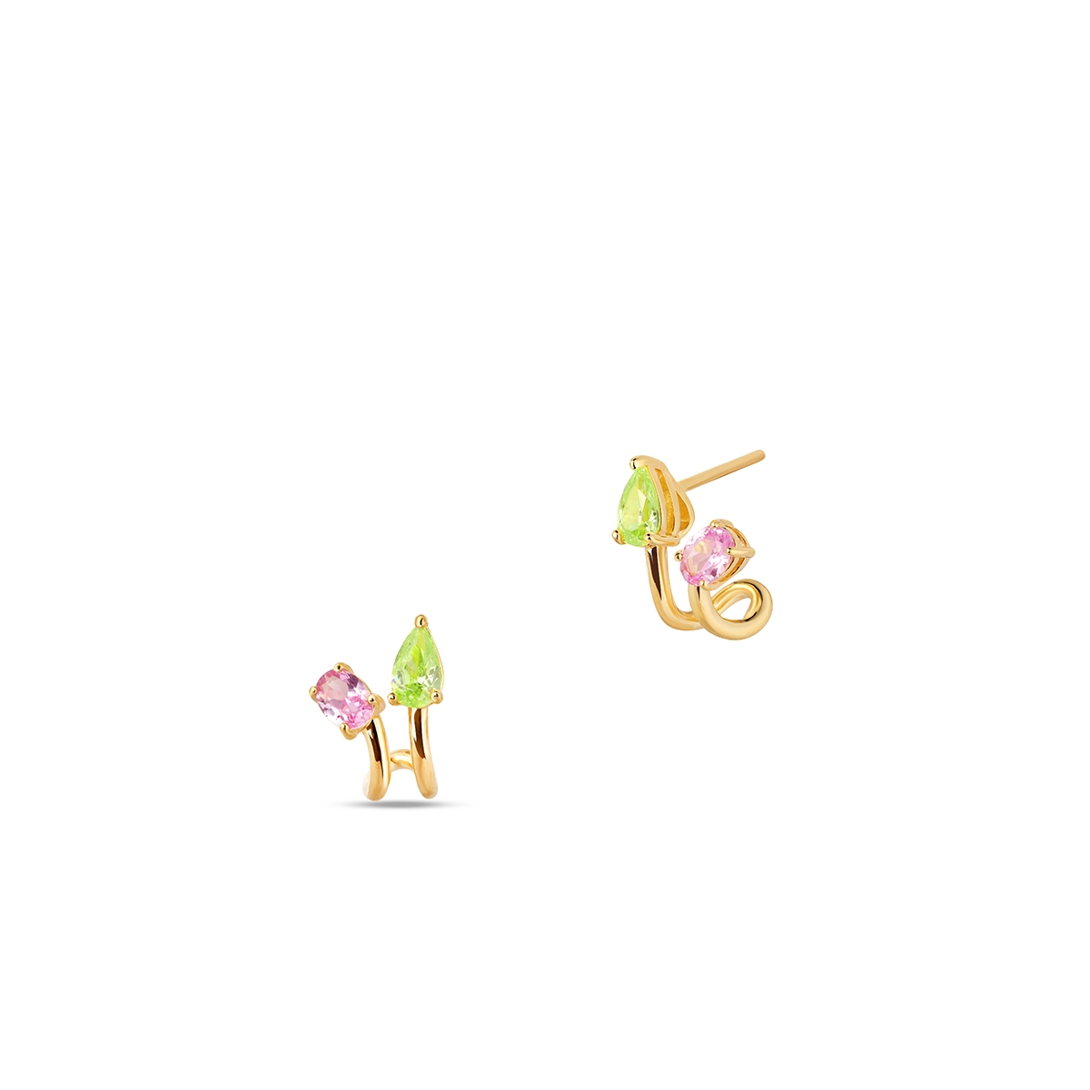 W.KRUK Kolczyki srebrne z kolorowymi kamieniami Mozaika