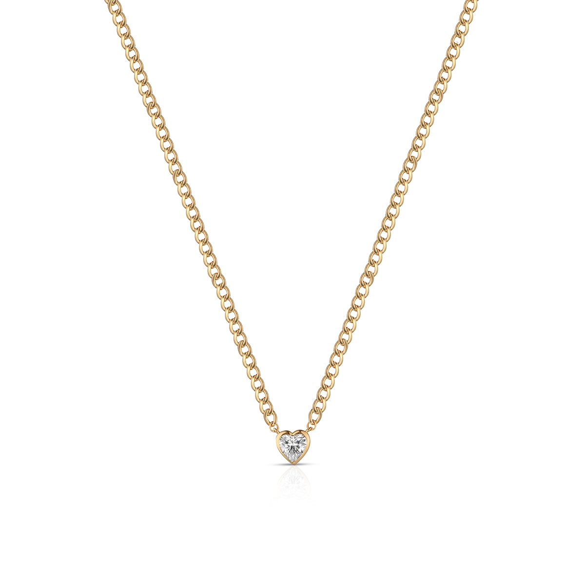 W.KRUK Naszyjnik złoty z cyrkonią serce W.KRUK