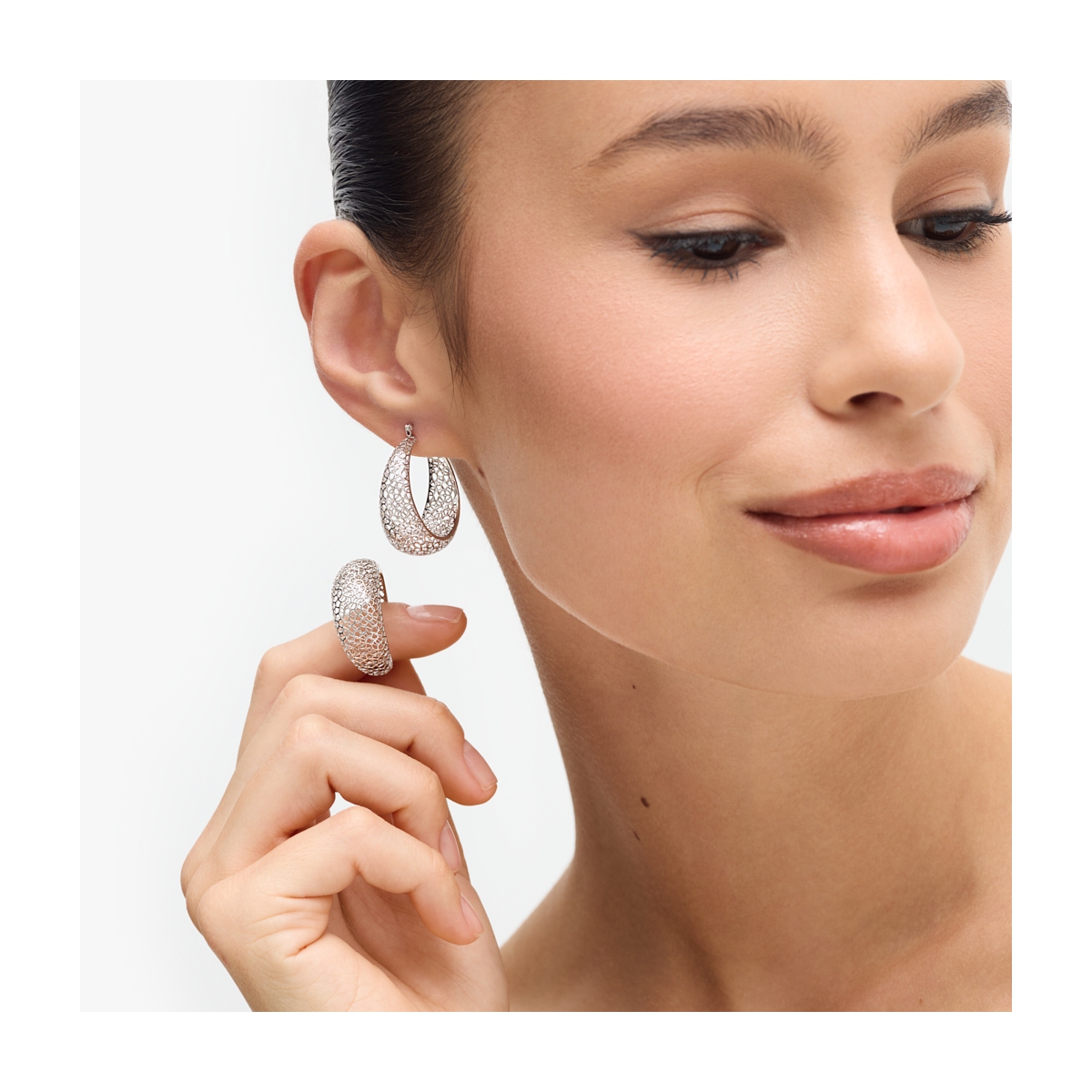 W.KRUK Kolczyki srebrne ażurowe