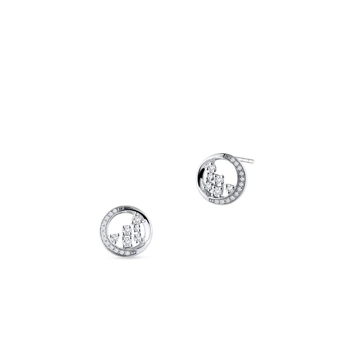 W.KRUK Kolczyki złote z diamentami Galaktyka