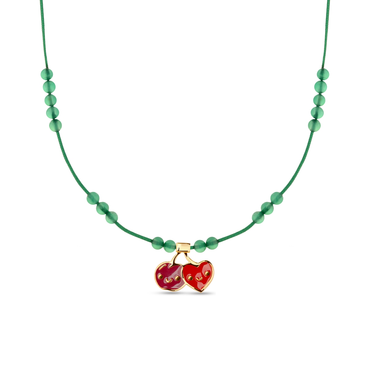 W.KRUK Naszyjnik sznurkowy z motywem wisienki