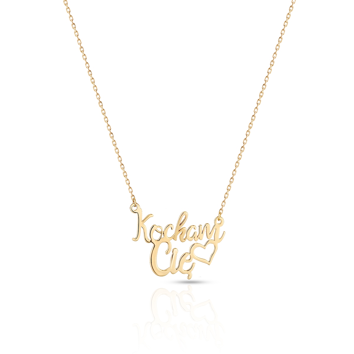 W.KRUK Naszyjnik złoty Kocham Cię