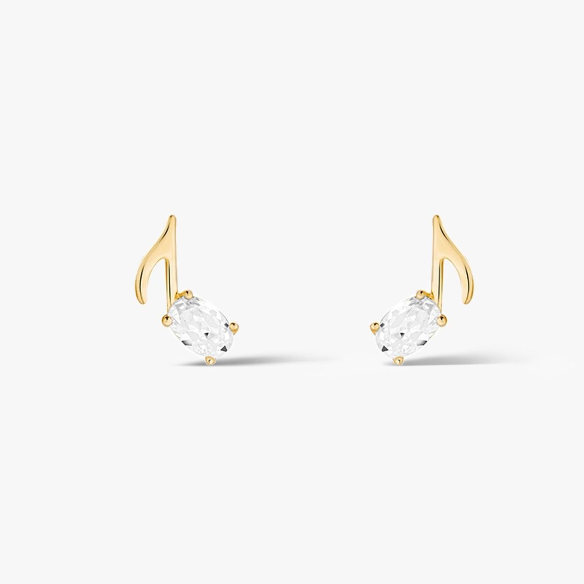 W.KRUK Kolczyki złote nutki