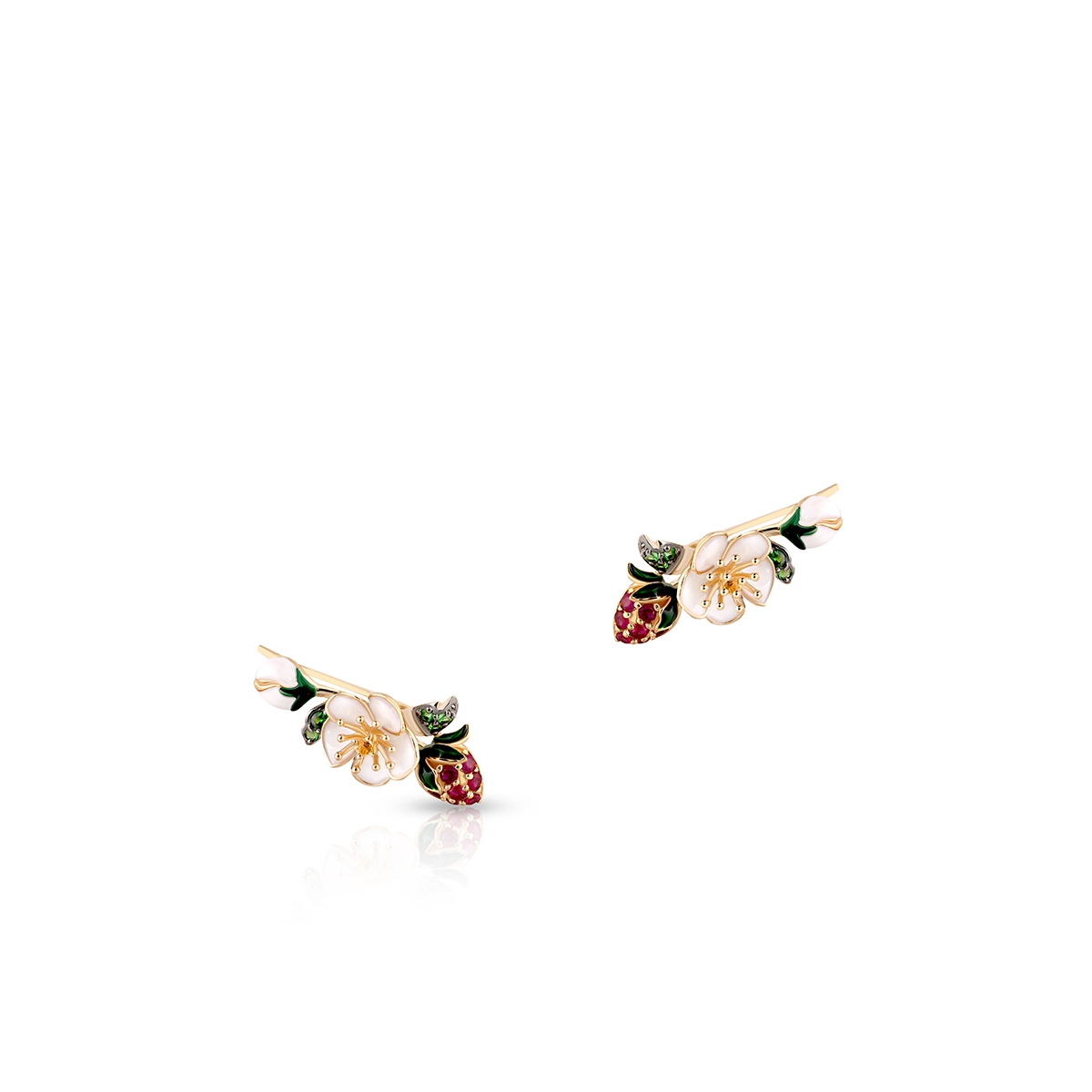 W.KRUK Kolczyki złote Kwiaty Nocy