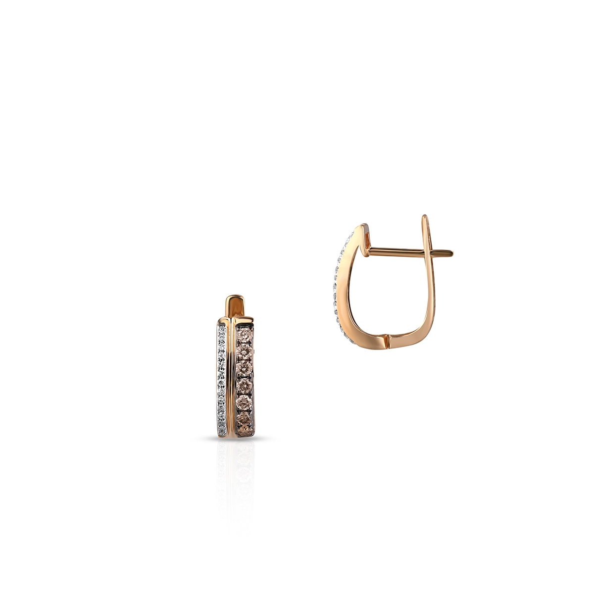 W.KRUK Kolczyki złote bicolor z diamentami