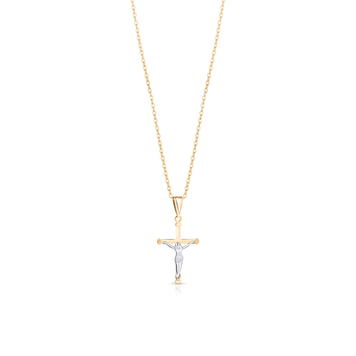 W.KRUK Wisiorek złoty bicolor krzyżyk