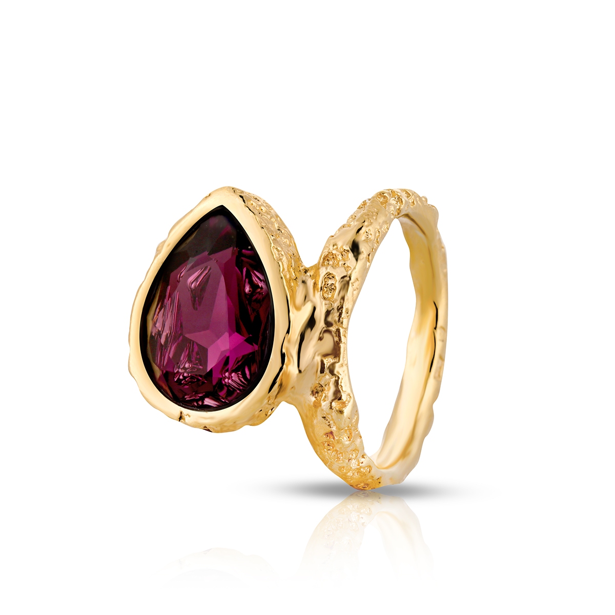 W.KRUK Pierścionek srebrny pozłacany Motyle