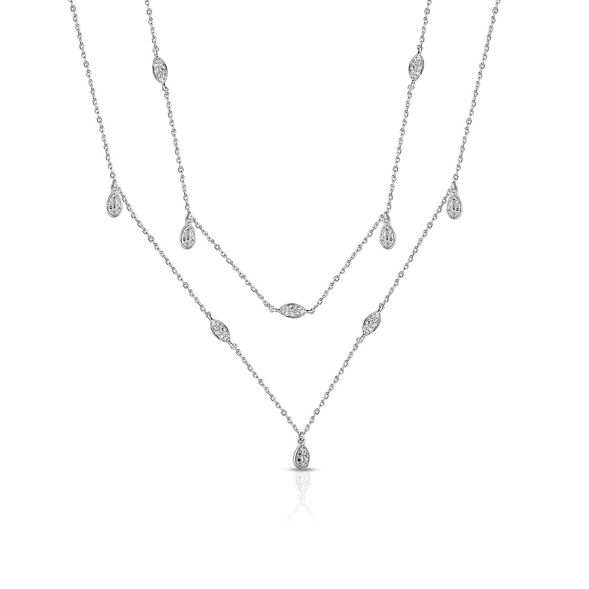 W.KRUK Naszyjnik białe złoto z diamentami