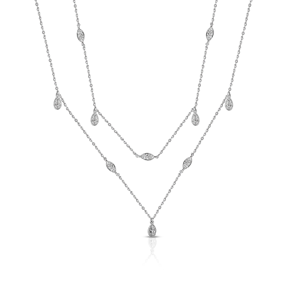 W.KRUK Naszyjnik białe złoto z diamentami