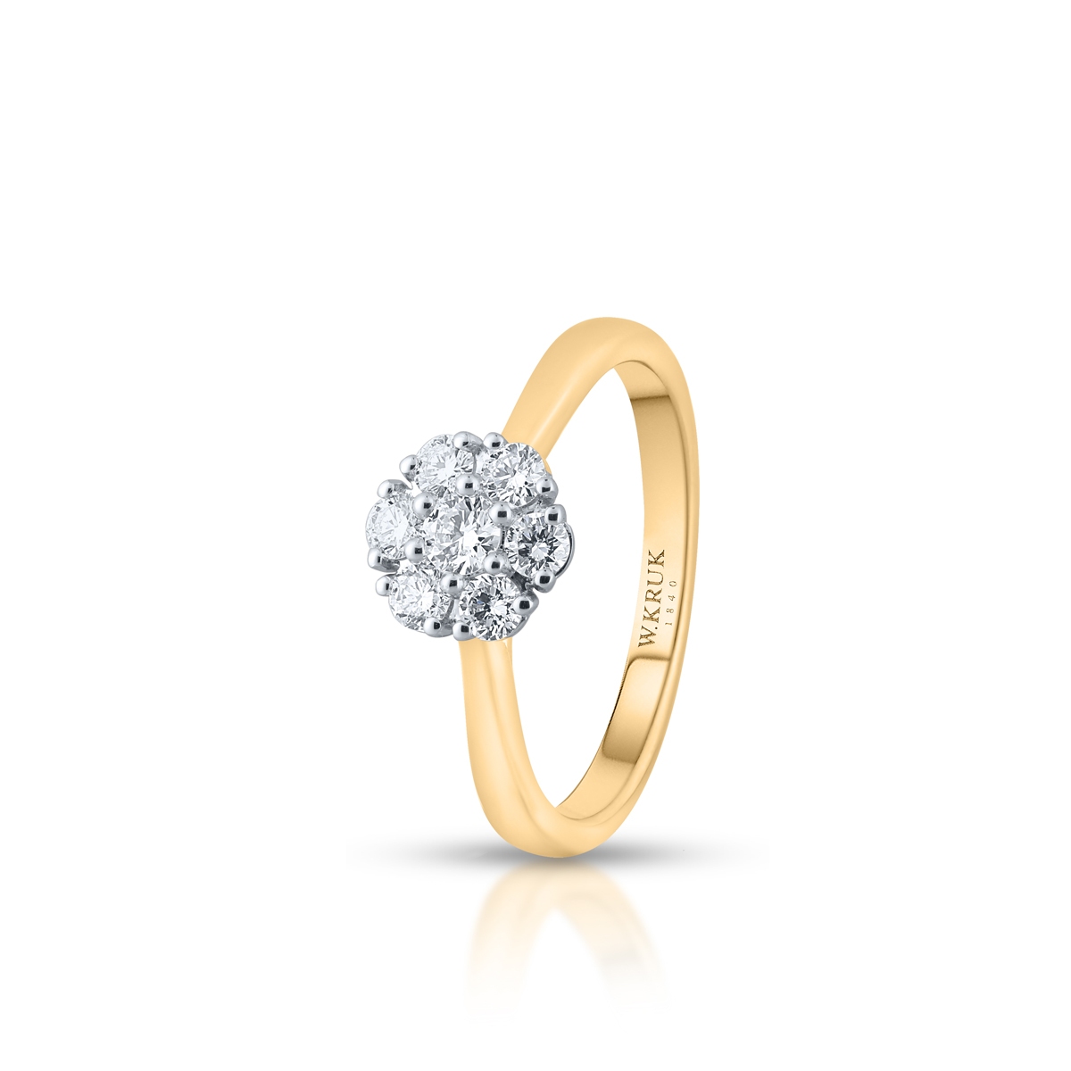 W.KRUK Pierścionek złoty z brylantami