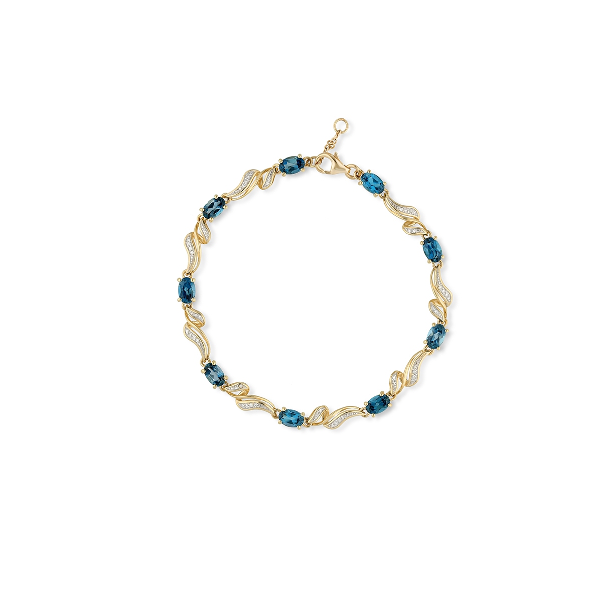 W.KRUK Bransoleta złota z diamentami i topazami