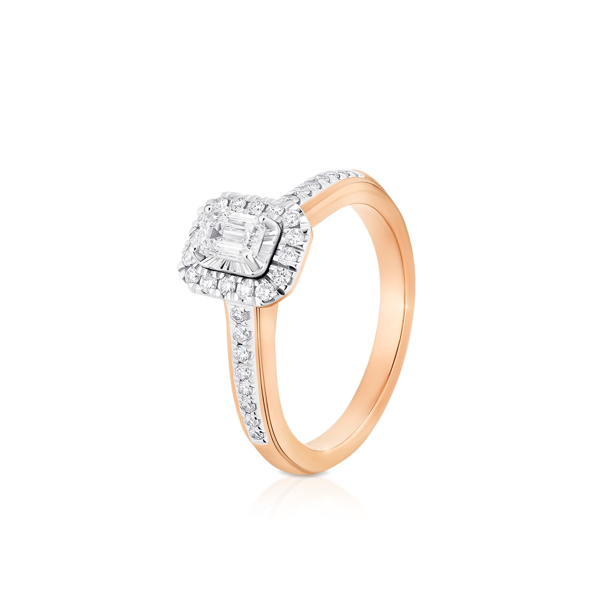 W.KRUK Pierścionek złoty bicolor z brylantem i diamentami