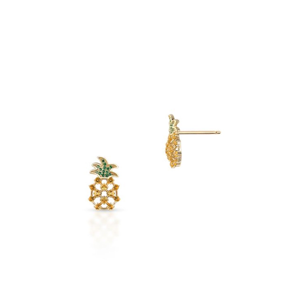 W.KRUK Kolczyki srebrne pozłacane ananasy