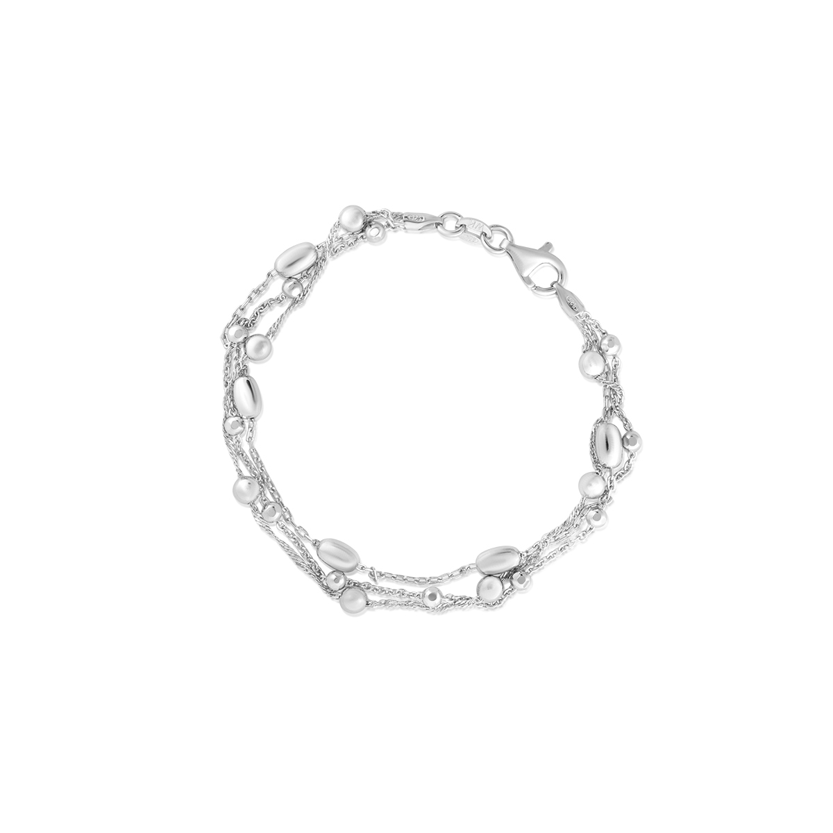 W.KRUK Bransoletka srebrna z koralikami