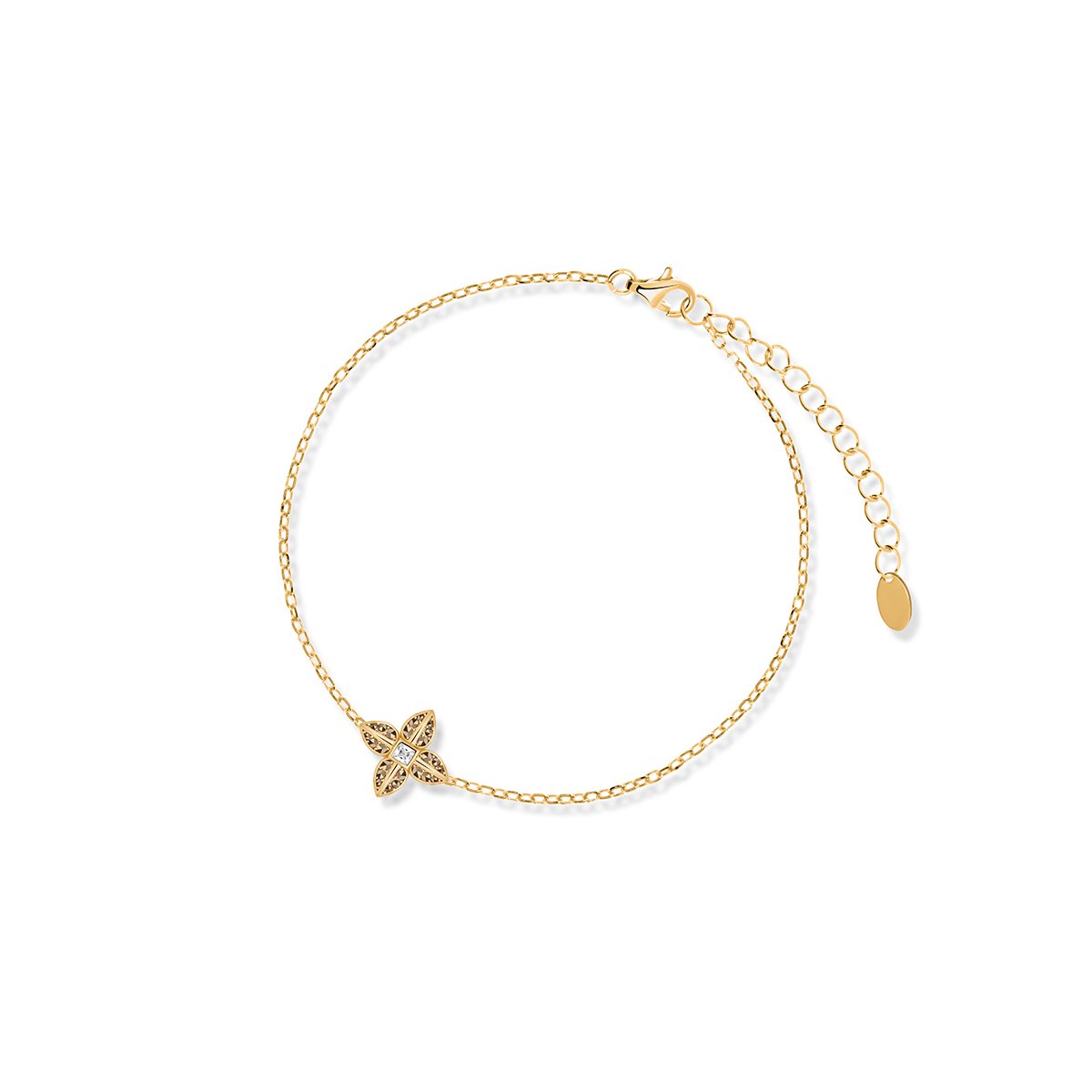 W.KRUK - Bransoletka srebrna pozłacana z markasytami