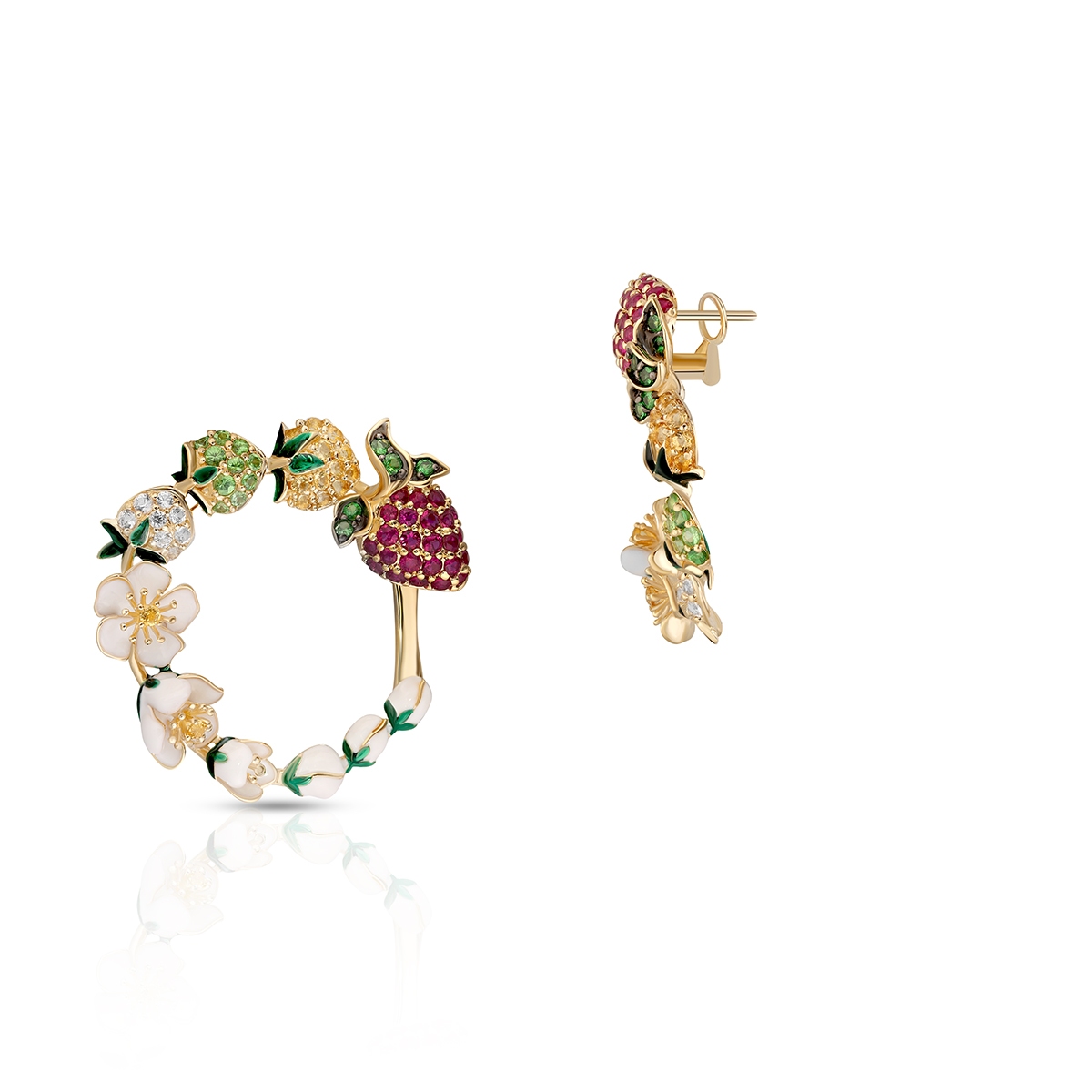 W.KRUK Kolczyki złote Kwiaty Nocy