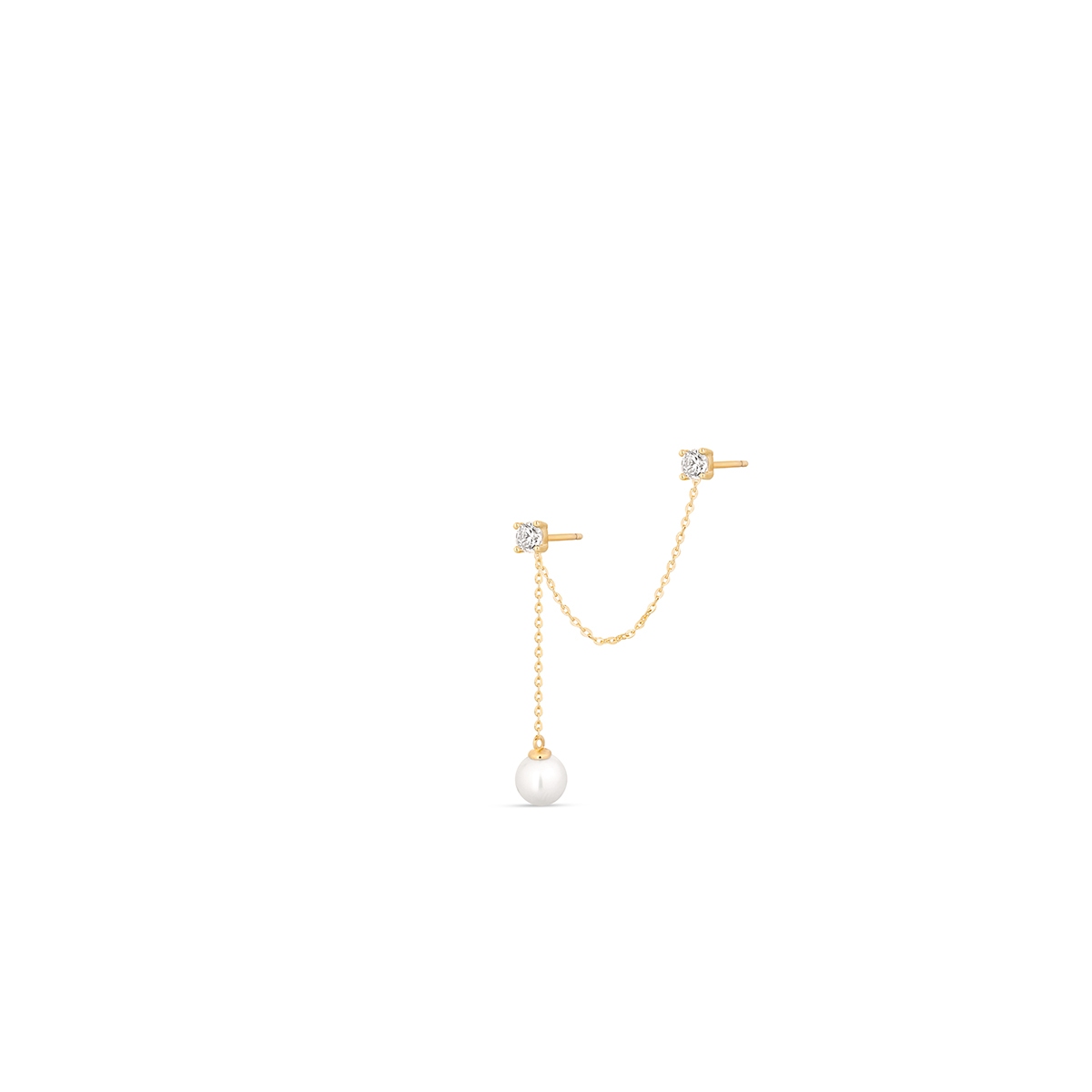 W.KRUK Kolczyk złoty z perłą