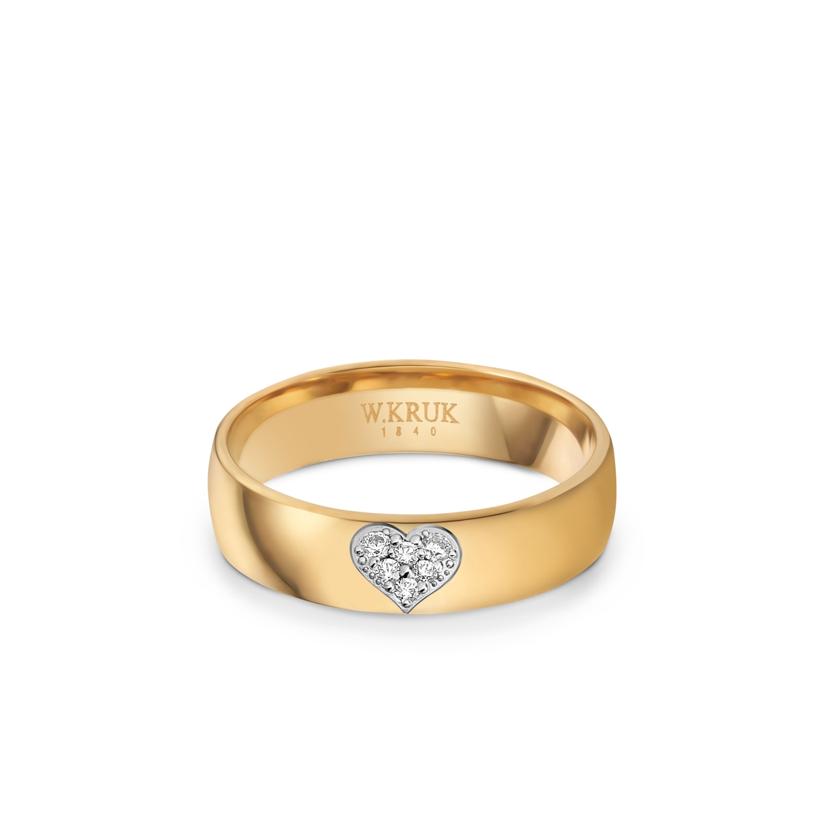 W.KRUK Obrączka złota z brylantami LOVE