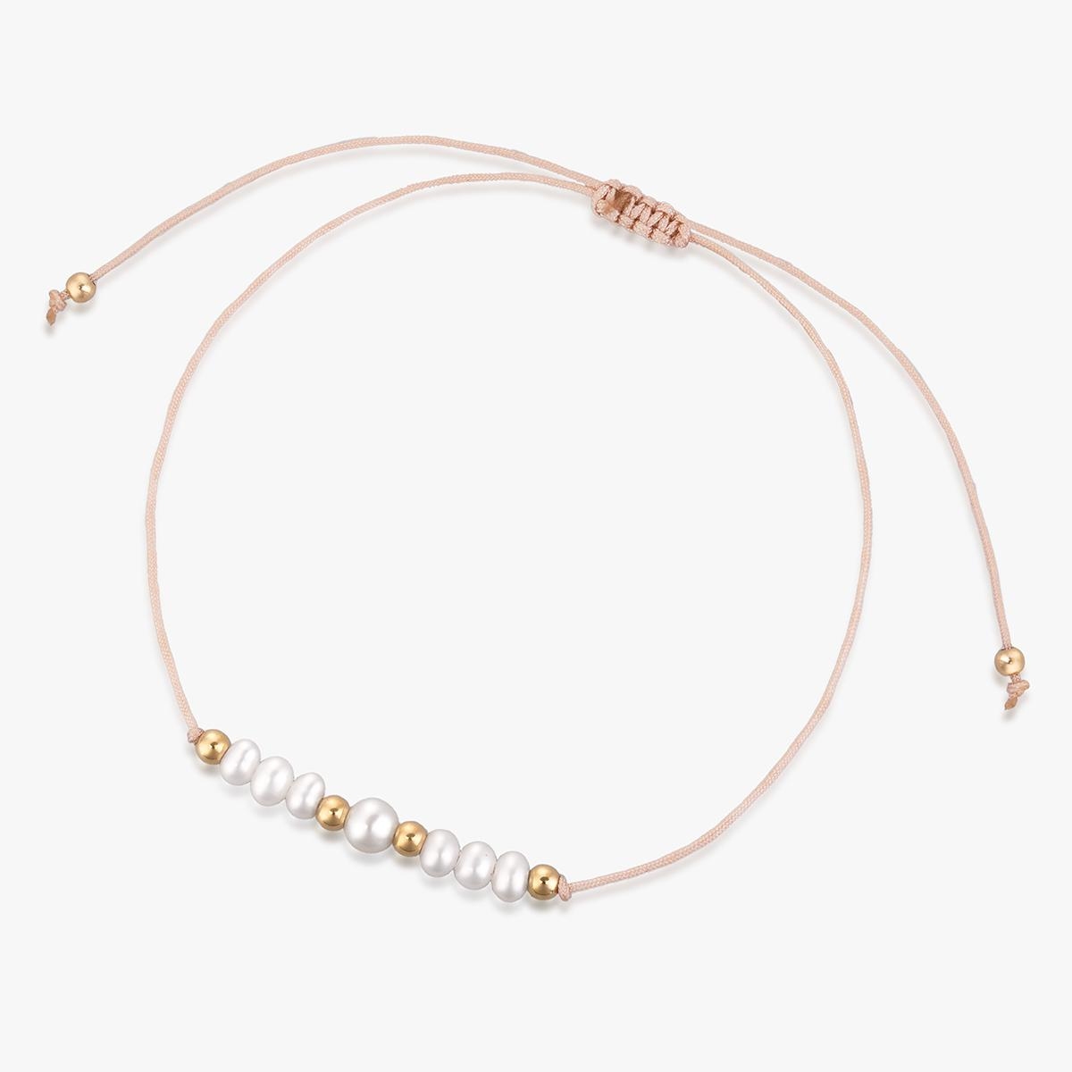 W.KRUK Bransoleta sznurkowa z perłami