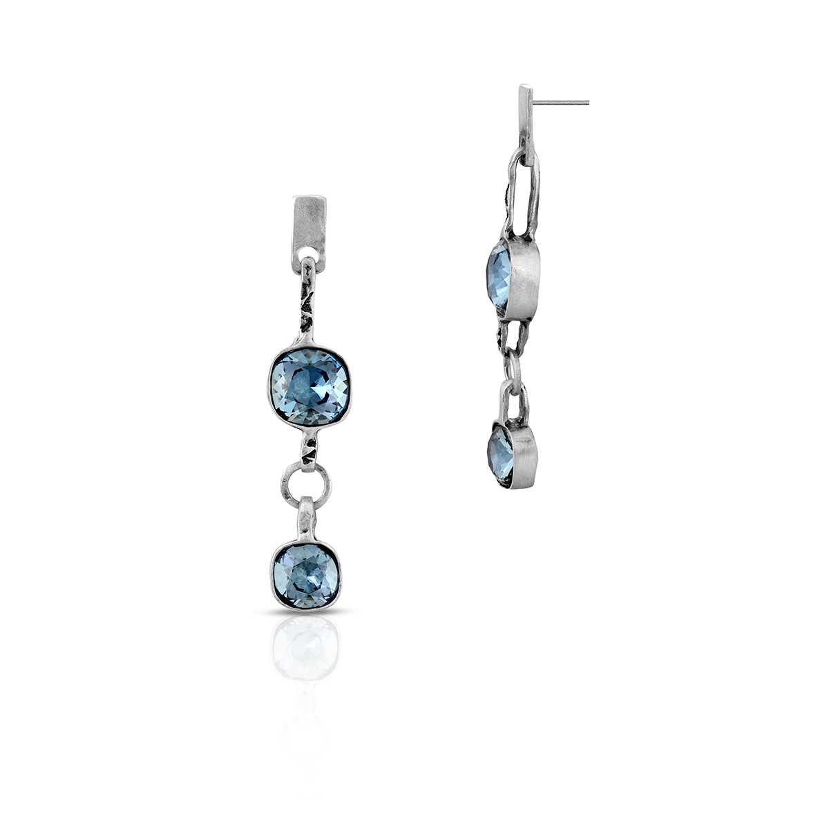 W.KRUK Kolczyki srebrne Motyle