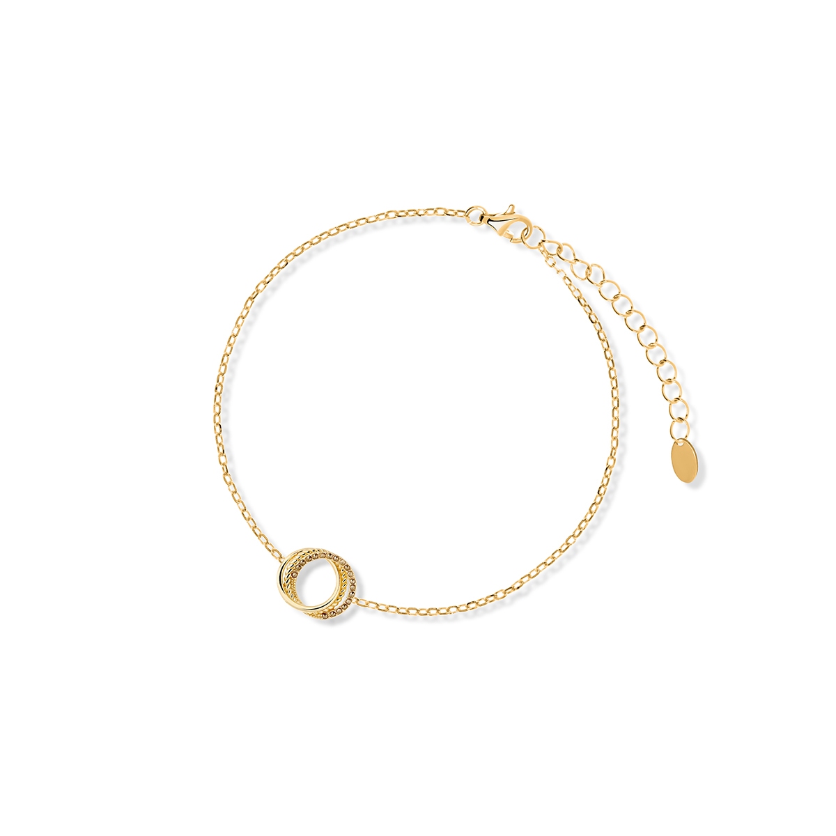 W.KRUK Bransoleta srebrna pozłacana z markasytami