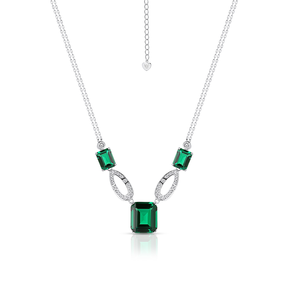 W.KRUK Naszyjnik srebrny z cyrkoniami Ceremonials