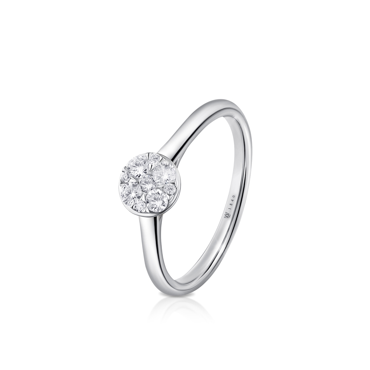 W.KRUK Pierścionek białe złoto Mirage