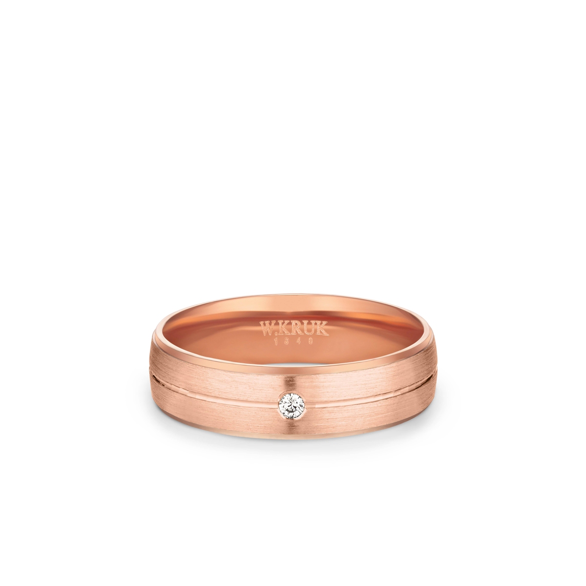 W.KRUK Obrączka złota z brylantem ROSSA