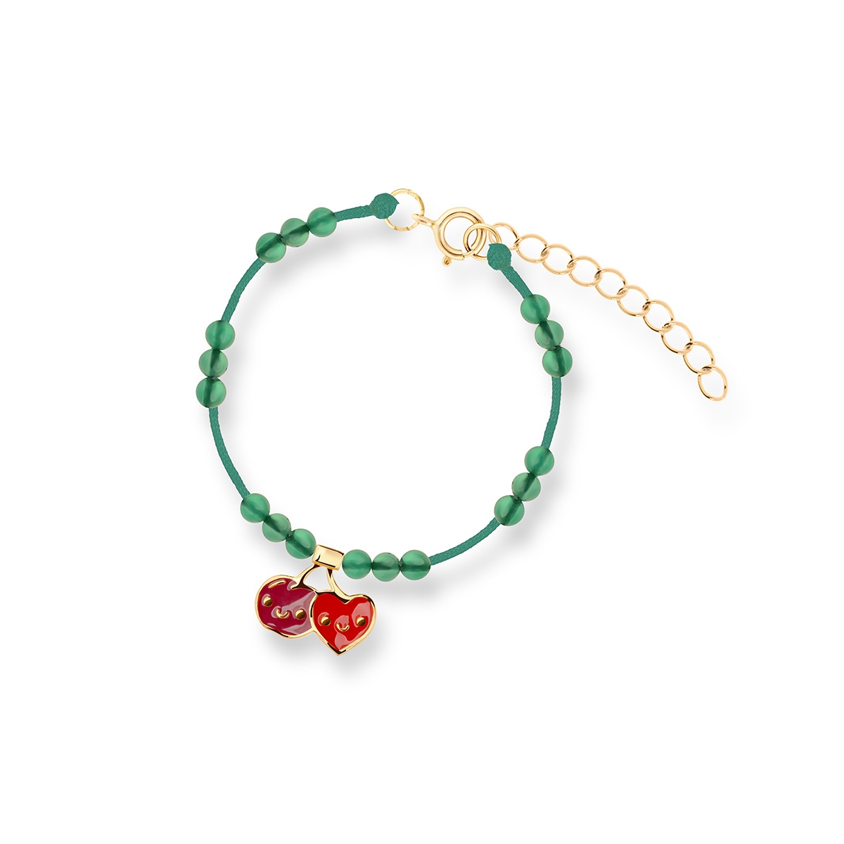 W.KRUK Bransoleta sznurkowa z motywem wisienki