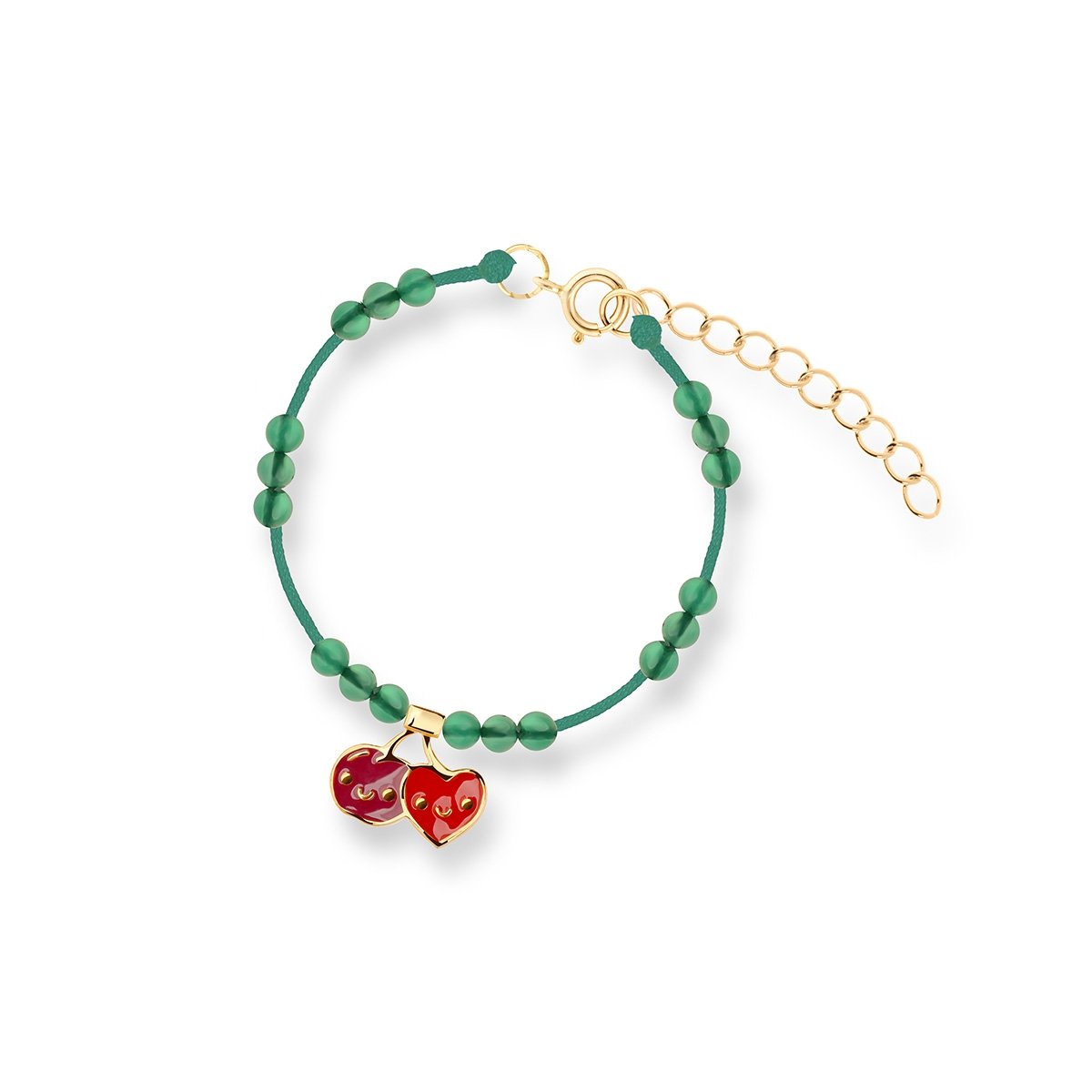 W.KRUK Bransoleta sznurkowa z motywem wisienki